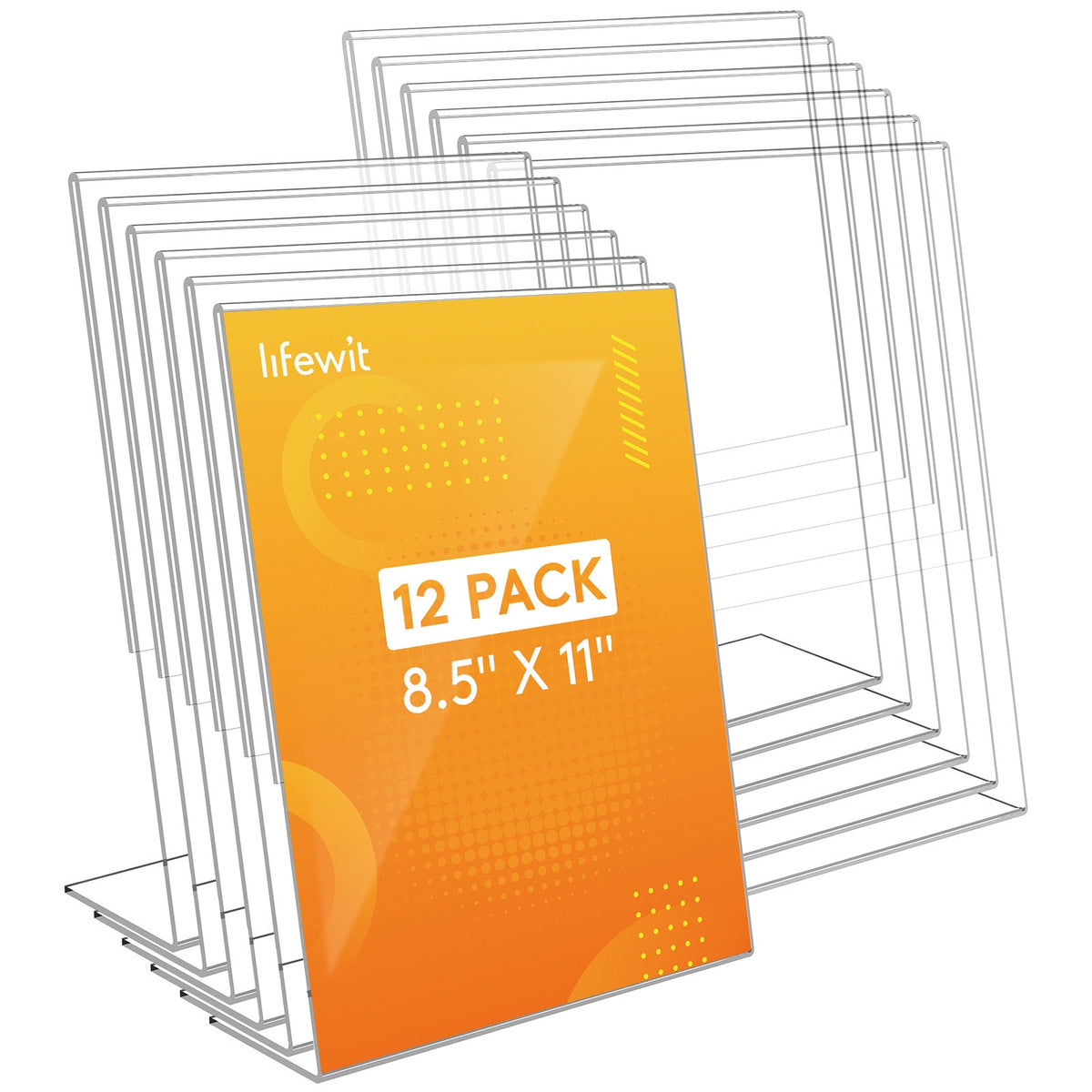 6-pack 8.5x11 Acrylic Transparent L-shaped sign Stand, Paper Flyer Menu ...