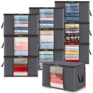 Lifewit Foldable Storage Bags with Clear Window for Clothes, Blankets, 60L