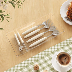 Lifewit Silverware Drawer Organizer, 5.75" x 11.65" Clear Utensil Tray for Kitchen Drawer, 4Pack