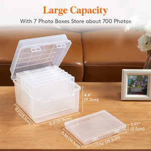Lifewit Photo Storage Box 5x7 Photo Box, Clear Photo Box Storage