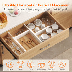 Lifewit 5-Pack Kitchen Drawer Dividers 2.36" Height, 11"-17" Adjustable Drawer Organizer