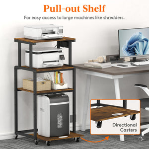 Lifewit 4-Tier Printer Stand with 3 Power Outlets, Wheels and Adjustable Storage Shelves