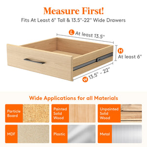 Lifewit 5-Pack Plastic Drawer Dividers 6" High, 13.5-22" Adjustable Drawer Organizer