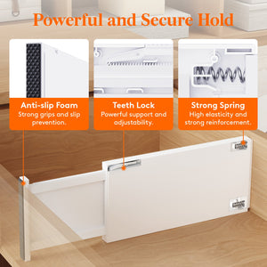 Lifewit 5-Pack Plastic Drawer Dividers 6" High, 13.5-22" Adjustable Drawer Organizer