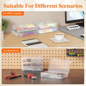 Lifewit Snap-On Plastic Pencil Case, Stackable Large Capacity Hard Pencil Case