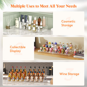Lifewit Plastic 3-Tier Spice Rack, Clear Spice Organization for Cabinet, Counter, Organizer Shelf for Condiment, Seasoning, Syrup,Liquor, Medicine and Perfume for Kitchen, Pantry,bathroom,bar