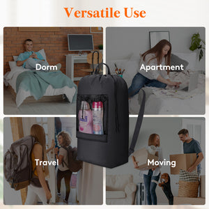 Lifewit Laundry Bag, Extra Large Laundry Backpack with Shoulder Straps and Mesh Pocket for Laundromat, Heavy Duty Laundry Bag Backpack for Dirty Clothes for College Dorm/Travel/Apartment