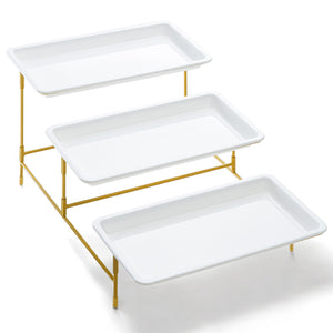 Lifewit 3 tier White Plastic Food Serving Tray