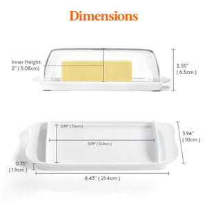 Lifewit Butter Dish With Lid, Extra Large Plastic Butter Holder Container
