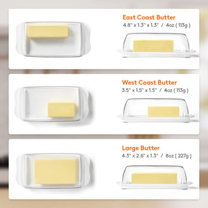 Lifewit Butter Dish With Lid, Extra Large Plastic Butter Holder Container