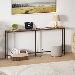 Lifewit Long Narrow Sofa Console Table with Outlets for Living Room, Entryway, Hallway