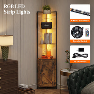 Lifewit book display stand,5 tier corner storage cabinet