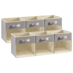 Lifewit Collapsible Cube Storage Boxes, Clothes Organiser with Clear Window, Set of 6
