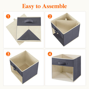 Lifewit Collapsible Cube Storage Boxes, Clothes Organiser with Clear Window, Set of 6