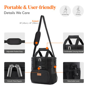 Lifewit Double Deck Lunch Bag, Large Insulated Soft Cooler Bag, Lunch Bag for Men Women