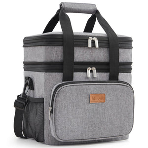 Lifewit Double Deck Lunch Bag, Large Insulated Soft Cooler Bag, Lunch Bag for Men Women