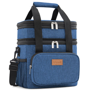 Lifewit Double Deck Lunch Bag, Large Insulated Soft Cooler Bag, Lunch Bag for Men Women