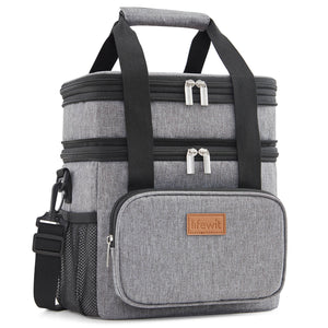Lifewit Double Deck Lunch Bag, Large Insulated Soft Cooler Bag, Lunch Bag for Men Women