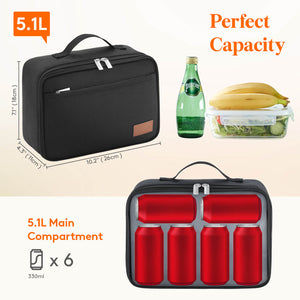 Lifewit Insulated Lunch Box with Ice Pack, Freezable Soft Lunch Cooler Bag, Black/Pink/Blue