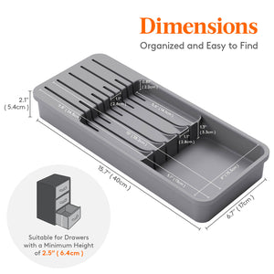 Lifewit Knife Drawer Organizer, In Drawer Knife Block, Knife Storage Holder for Kitchen Drawer