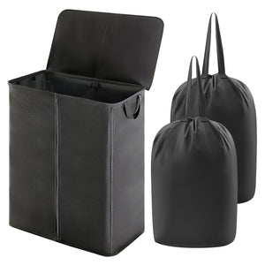 Lifewit 105L Double Laundry Hamper Basket with Lid and Laundry Bag, Divided Clothes Sorter Hamper