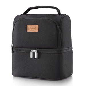Lifewit 7L Double Compartment Cooler Bag for Men/Women/Kids Insulated Water Resistant Waterproof Bento Box Thermal Lunch Box for Work/School