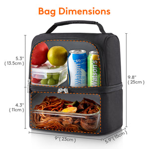 Lifewit 7L Double Compartment Cooler Bag for Men/Women/Kids Insulated Water Resistant Waterproof Bento Box Thermal Lunch Box for Work/School