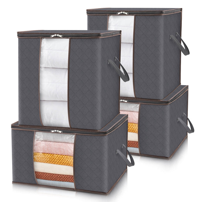 Lifewit Foldable Storage Bags with Clear Window for Clothes, Blankets, 90L