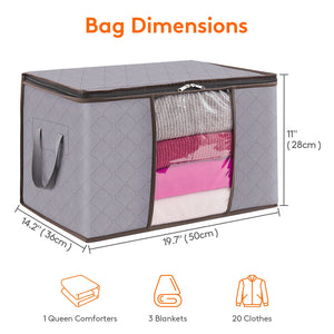 Lifewit Storage Bags Moving Boxes Wardrobe Storage Organiser with Reinforced Handle, 50L, 4 Pack