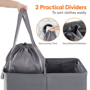 Lifewit 105L Double Laundry Hamper Basket with Lid