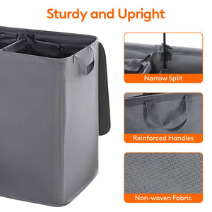 Lifewit 105L Double Laundry Hamper Basket with Lid