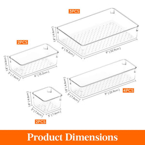 Lifewit 11 PCS Plastic Drawer Organizer for Desk 