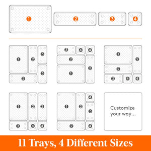 Lifewit 11 PCS Plastic Drawer Organizer for Desk 