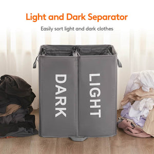 Lifewit 125L Double Laundry Hamper Basket with Lid