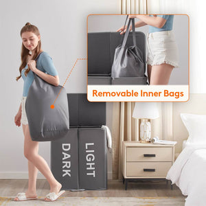 Lifewit 125L Double Laundry Hamper Basket with Lid