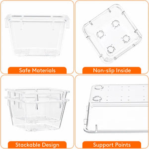 Lifewit 25 PCS Clear Plastic Drawer Storage