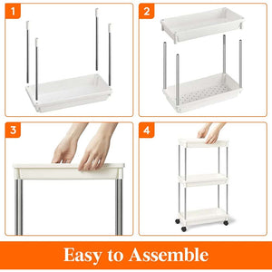 Lifewit 3 Tier Slim Rolling Cart for Bathroom 