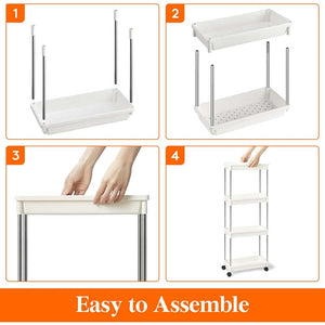 Lifewit 4 Tier Slim Rolling Cart for Bathroom 