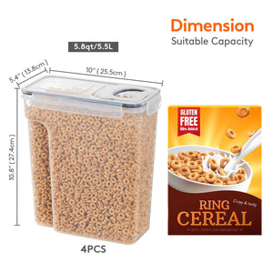 Lifewit 4pcs Cereal Container Airtight Food 