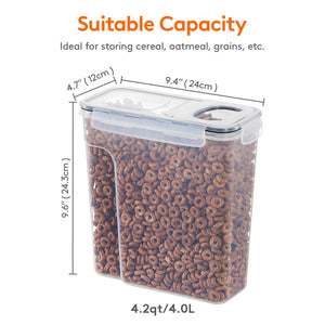 Lifewit 4pcs Cereal Container Airtight Food 