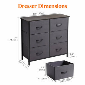 Lifewit 6 Drawer Double Dresser Chest of Drawers