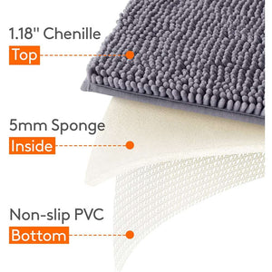 Lifewit Chenille Bath Shower Mat Non Slip Floor 