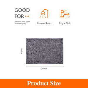 Lifewit Chenille Bath Shower Mat Non Slip Floor 