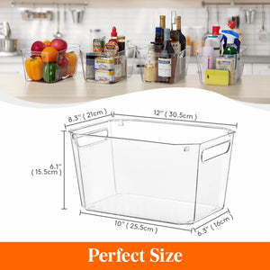 Lifewit Clear Plastic Storage Bins Organizer for 