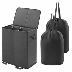Lifewit Double Laundry Hamper Basket with Lid and 
