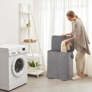 Lifewit Double Laundry Hamper Basket with Lid and 