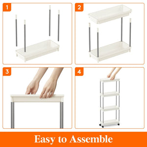 Lifewit Extra-Slim 3/4 Tier Rolling Cart for 