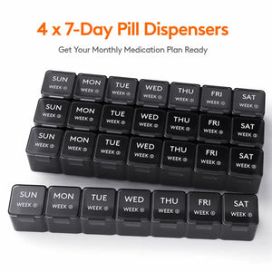 Lifewit Monthly Pill Box Organizer 4 Packs Weekly