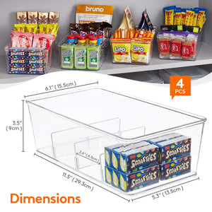 Lifewit Plastic Snack Organizer Bins Pantry Snack