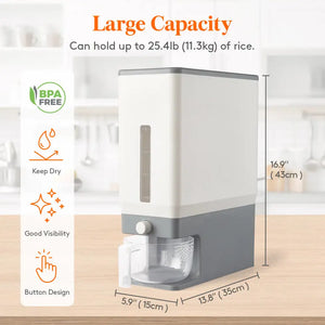 Lifewit Rice Dispenser Container 25.4 Lbs Cereal
